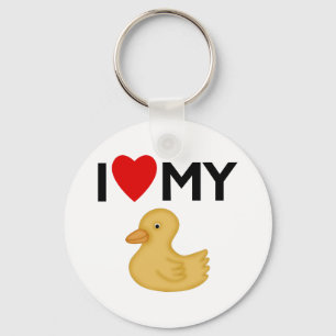 Ik hou van mijn Rubber Ducky Sleutelhanger
