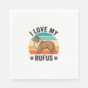 Ik hou van mijn Rufus Vintage-hondontwerp_1 Servet