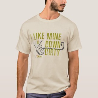Ik hou van mijn rug en vuil t-shirt