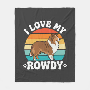 Ik hou van mijn rumoerige Sheltie Retro-hond Fleece Deken