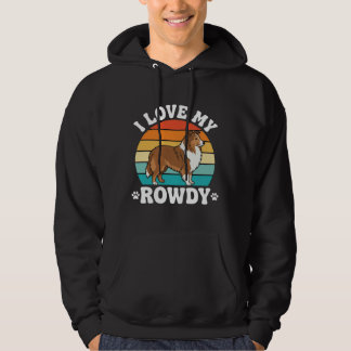 Ik hou van mijn rumoerige Sheltie Retro-hond Hoodie