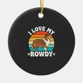 Ik hou van mijn rumoerige Sheltie Retro-hond Keramisch Ornament