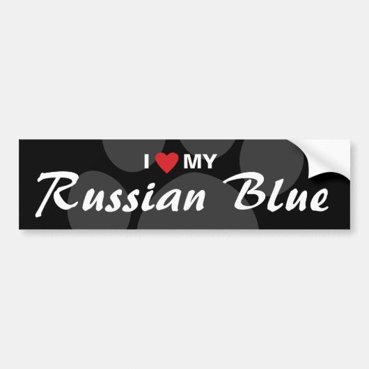 Ik hou van mijn Russisch Blauw Bumpersticker (Voorkant)
