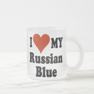 Ik hou van mijn Russische blauwe koffieMok Matglas Koffiemok