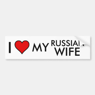 Ik hou van mijn Russische vrouw Bumber Sticker