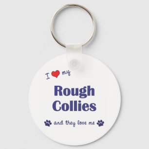 Ik hou van mijn ruwe collies (meerdere honden) sleutelhanger