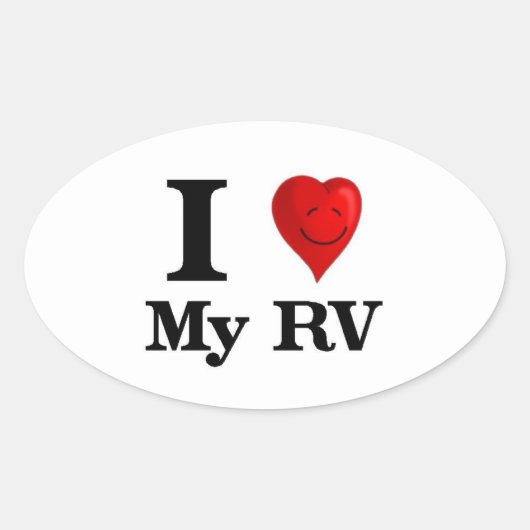 Ik hou van mijn RV Ovale Sticker (Voorkant)