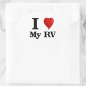 Ik hou van mijn RV Ovale Sticker (Tas)