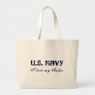 Ik hou van mijn Sailor, Amerikaanse marine Grote Tote Bag