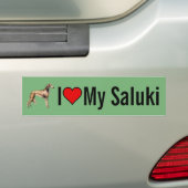 Ik hou van mijn Saluki Dog Bumpersticker (Op auto)
