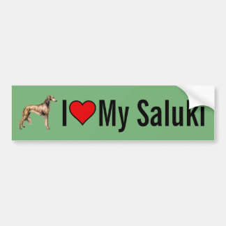 Ik hou van mijn Saluki Dog Bumpersticker