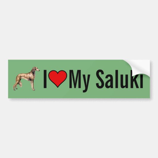 Ik hou van mijn Saluki Dog Bumpersticker (Voorkant)