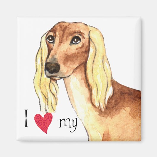 Ik hou van mijn Saluki Magneet (Voorkant)