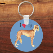Ik hou van mijn Saluki Sleutelhanger (Voorkant)