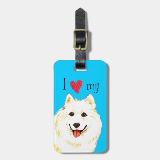 Ik hou van mijn Samoyed Bagagelabel (Voorkant verticaal)