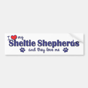 Ik hou van mijn schelpdieren (meerdere honden) bumpersticker