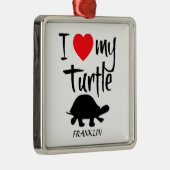 Ik hou van mijn schildpad metalen ornament (Rechts)