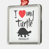 Ik hou van mijn schildpad metalen ornament (Links)