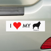 Ik hou van mijn Schipperke Bumpersticker 2 (Op auto)