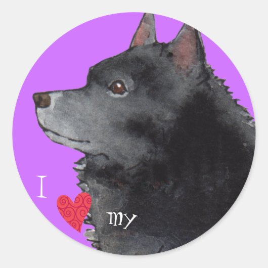 Ik hou van mijn Schipperke Ronde Sticker (Voorkant)