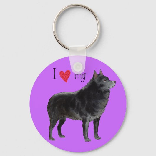 Ik hou van mijn Schipperke Sleutelhanger (Voorkant)