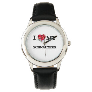 Ik hou van mijn Schnauzer Horloge