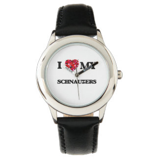 Ik hou van mijn Schnauzer Horloge
