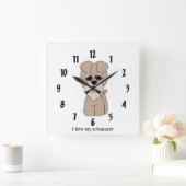 Ik hou van mijn Schnauzer Wall klok (Huis)