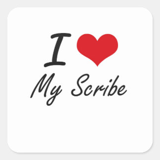 Ik hou van mijn schrijver vierkante sticker