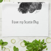 Ik hou van mijn Scottie-hond Theedoek (Gevouwen)