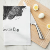 Ik hou van mijn Scottie-hond Theedoek (Quarter Fold)