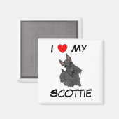 Ik hou van mijn Scottie Magnet Magneet (Voorkant / Achterkant)
