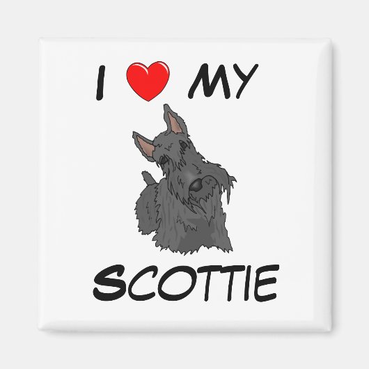 Ik hou van mijn Scottie Magnet Magneet (Voorkant)