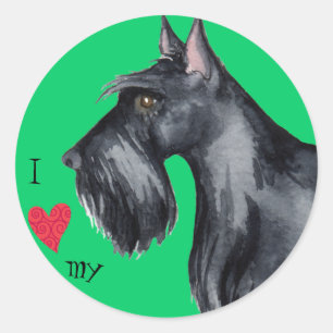Ik hou van mijn Scottie Ronde Sticker