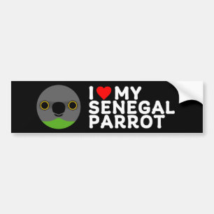 IK HOU VAN MIJN SENEGALESE PAPEGAAI BUMPERSTICKER