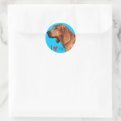 Ik hou van mijn sequbone Coonhound Ronde Sticker (Tas)