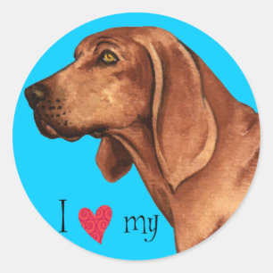 Ik hou van mijn sequbone Coonhound Ronde Sticker