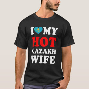 Ik hou van mijn sexy Kazachse vrouw Funny Husband T-shirt