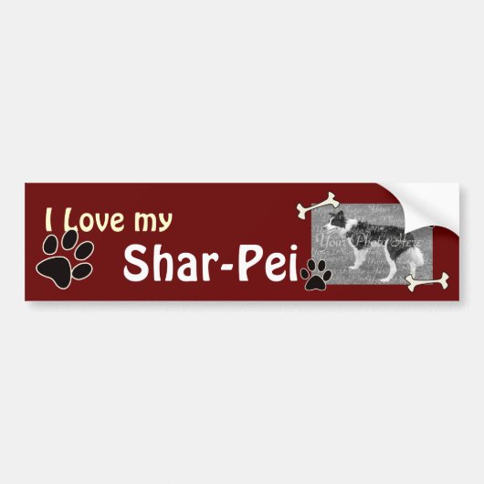 Ik hou van mijn Shar-pei Bumpersticker (Voorkant)