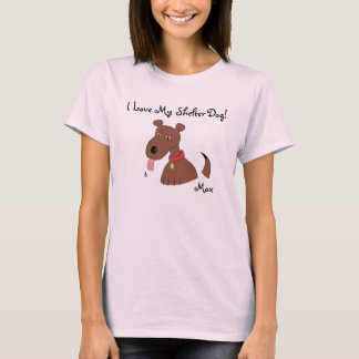 Ik hou van mijn Shelter Dog Brown Dog T-Shirt