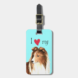 Ik hou van mijn Sheltie Bagagelabel
