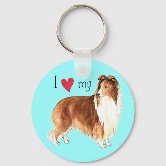 Ik hou van mijn Sheltie Sleutelhanger (Voorkant)