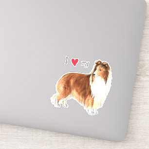 Ik hou van mijn Sheltie Vinyl Sticker