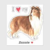 Ik hou van mijn Sheltie Vinyl Sticker (Vel)