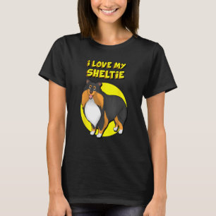 Ik hou van mijn Sheltie Zwart Wit & Tan Shetland S T-shirt