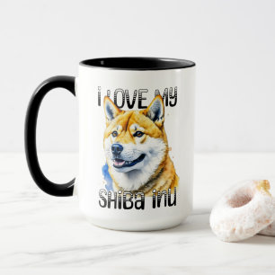 Ik hou van mijn Shiba Inu   Eigenaar hond Mok