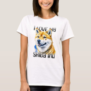 Ik hou van mijn Shiba Inu Eigenaar hond T-shirt
