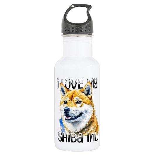 Ik hou van mijn Shiba Inu | Eigenaar hond Waterfles (Voorkant)