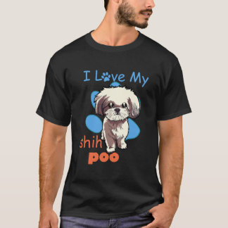 Ik hou van mijn Shih Poo Shirt Beste Hondenliefheb