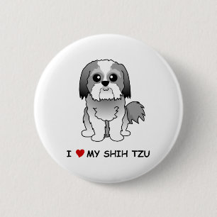 Ik hou van mijn Shih Tzu Badge Ronde Button 5,7 Cm